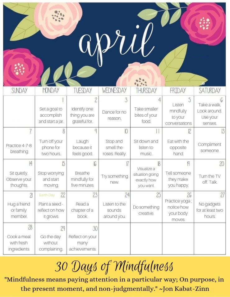 mindful challenge april